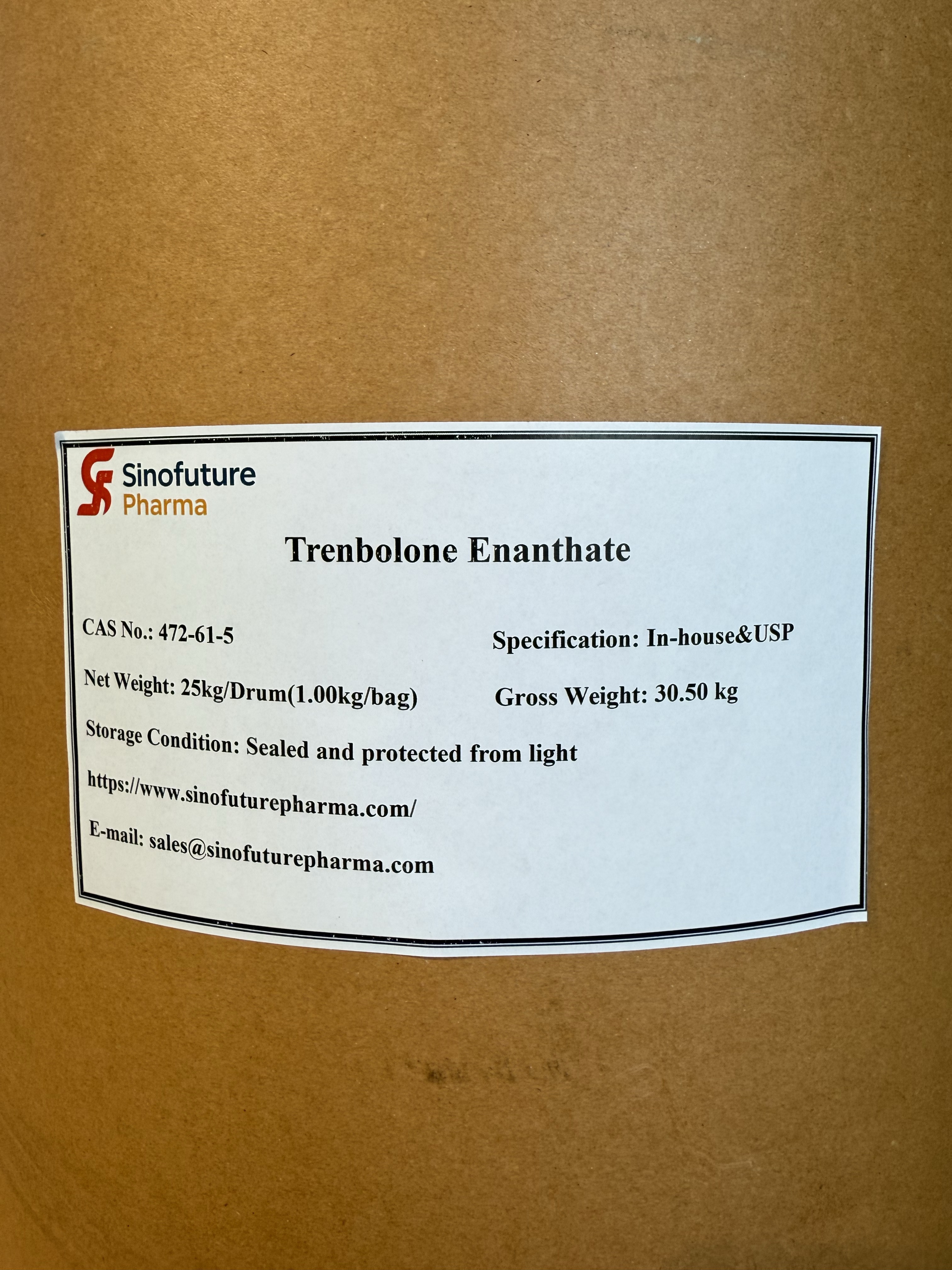 Trenbolone Enanthate CAS နံပါတ် 10161-35-8 ထုတ်လုပ်သူ | SINOFUTURE PHARMA ဦးစားပေး တင်သွင်းသူ